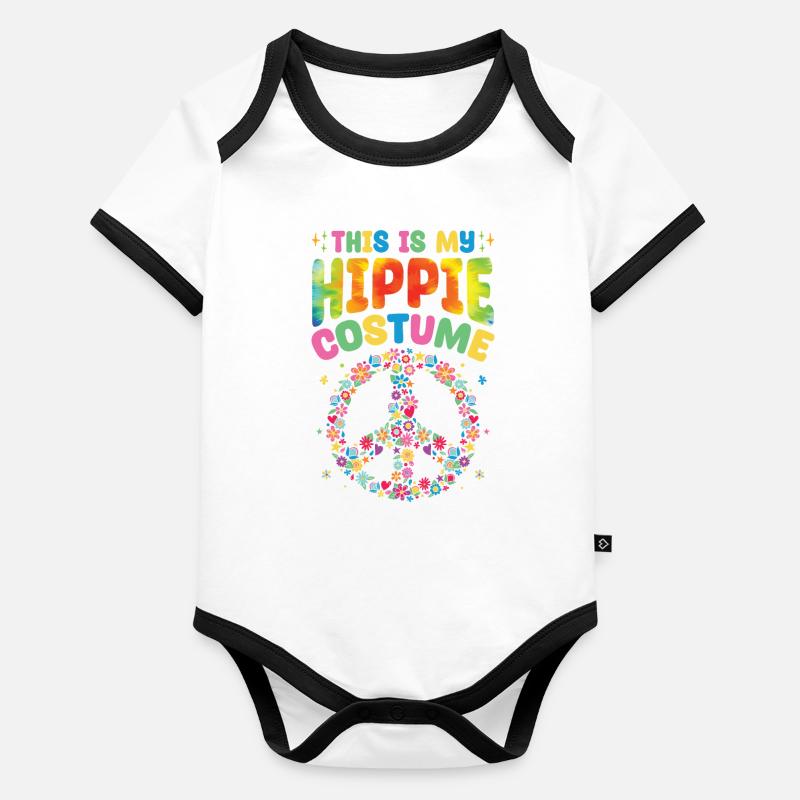 Groovy Peace Body Bébé bio contrasté manches courtes
