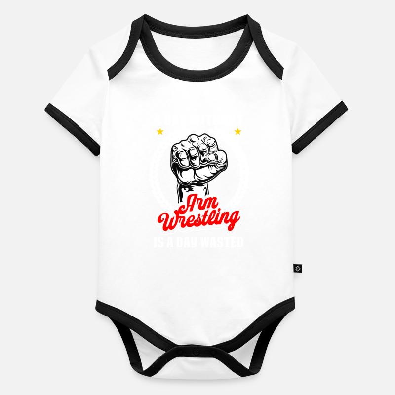 Bras de fer Body Bébé bio contrasté manches courtes