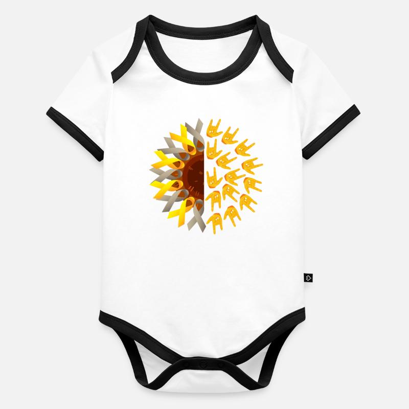 Fierté sourde ASL Body Bébé bio contrasté manches courtes