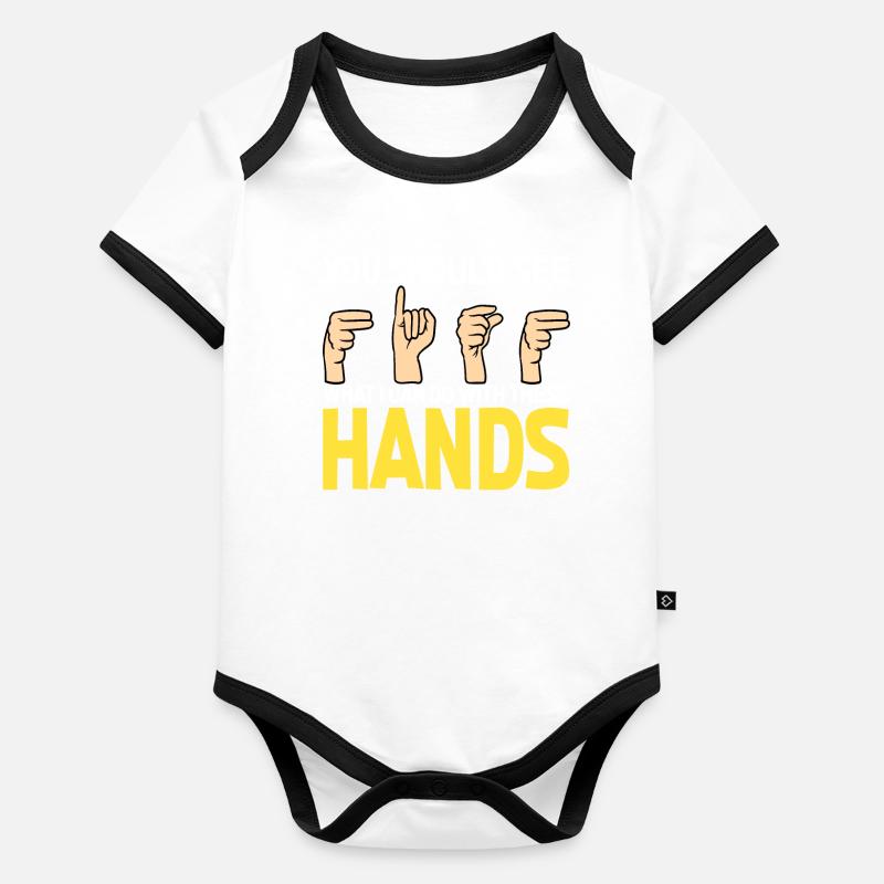 Deaf Pride ASL Organic Baby Contrasting Bodysuit