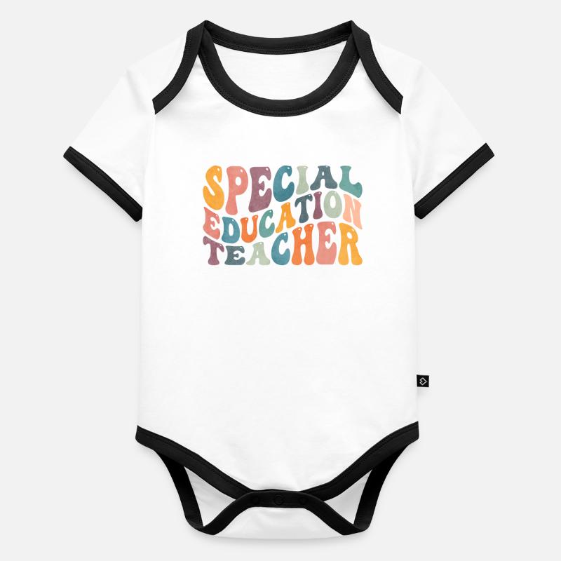 Groovy Special Education Teacher SPED Organic Baby Contrasting Bodysuit