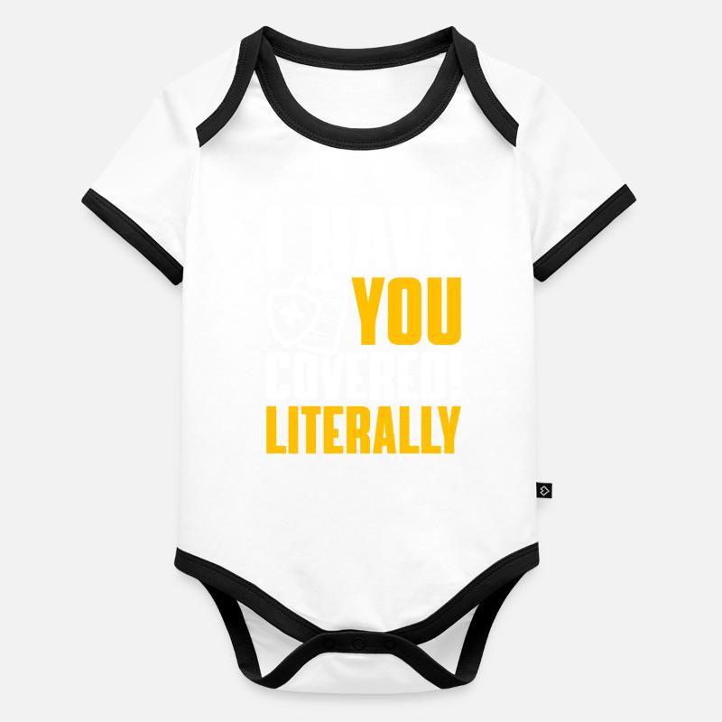 Lustiger Versicherungsmakler Baby Bio-Kurzarm-Kontrastbody