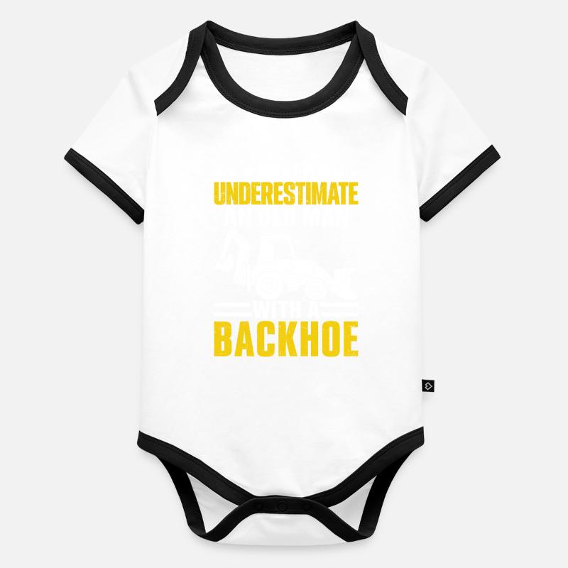 Funny Operator Heavy Equipment HEO Organic Baby Contrasting Bodysuit