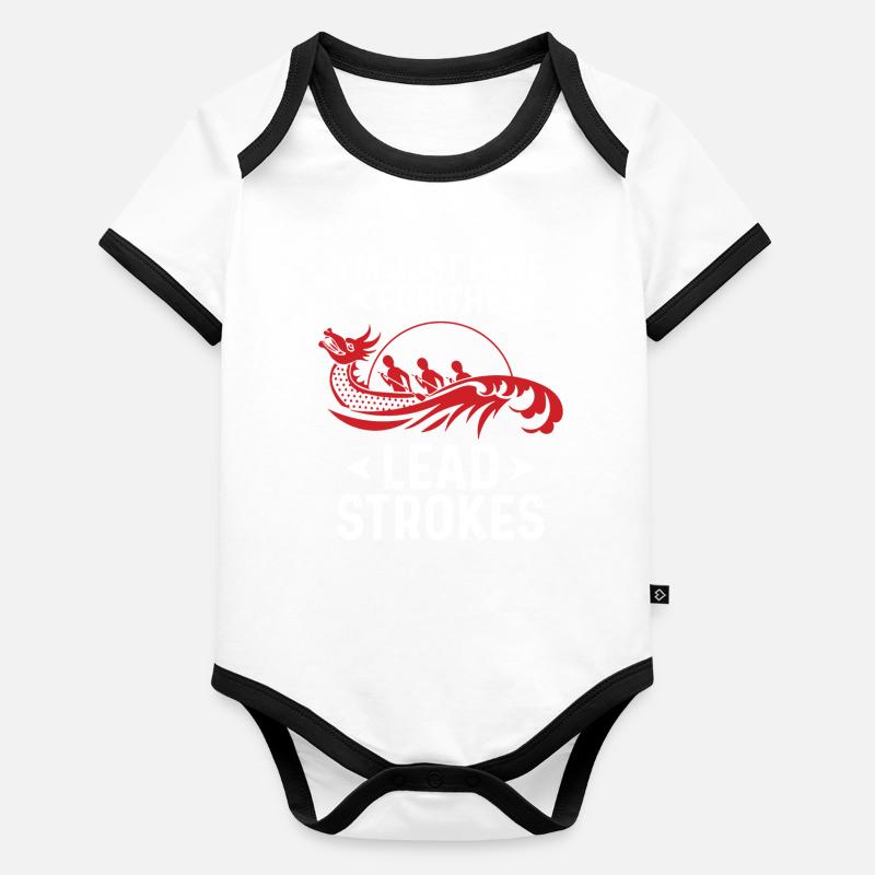 Lustiges Drachenboot-Rennpaddel Baby Bio-Kurzarm-Kontrastbody