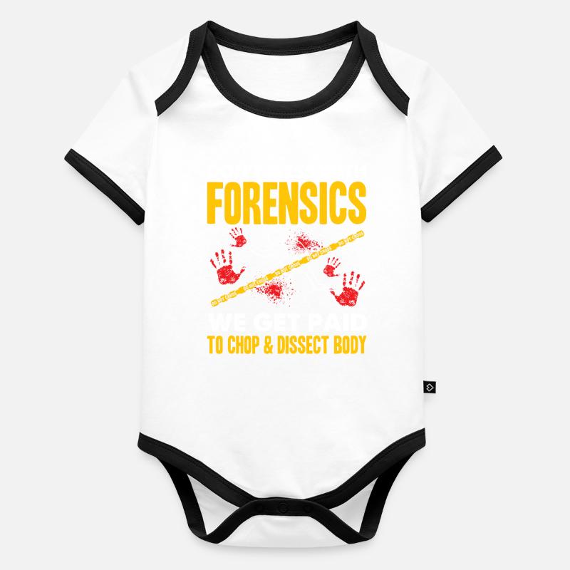Funny Forensic Scientist Science Organic Baby Contrasting Bodysuit