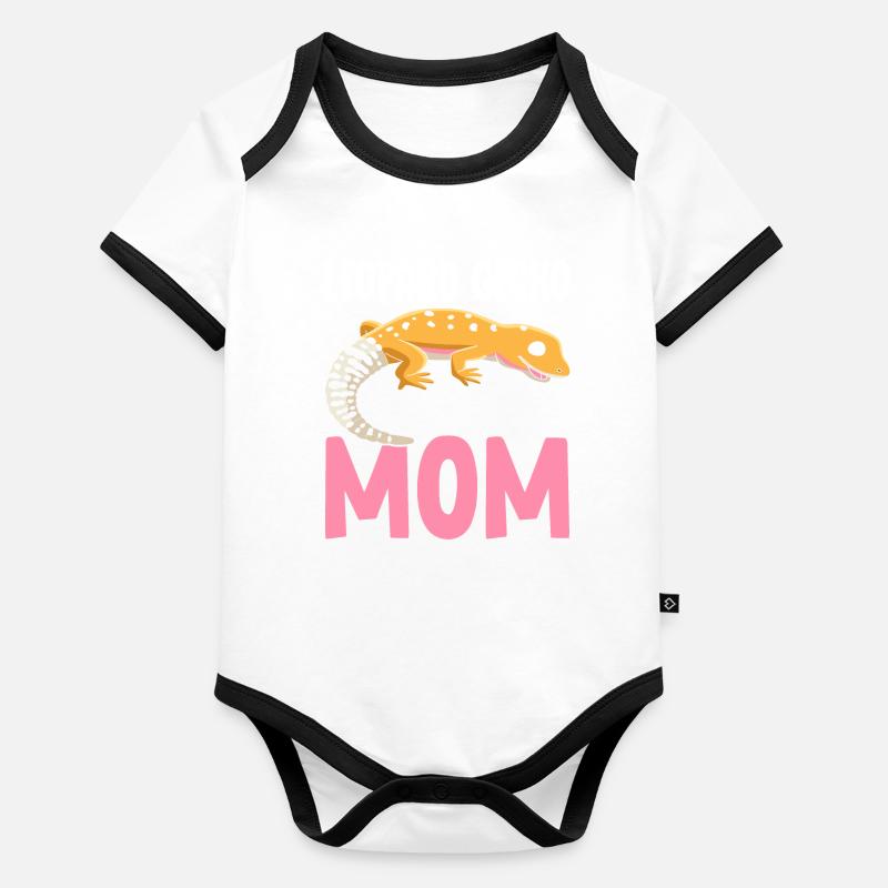 Eidechsenmama Reptil Baby Bio-Kurzarm-Kontrastbody