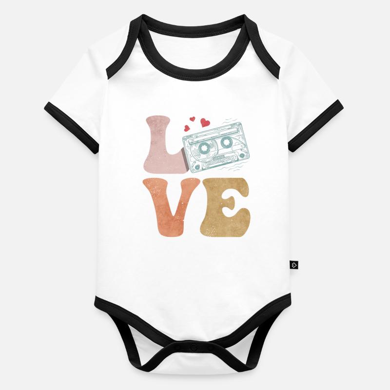 Tape cassette LOVE Organic Baby Contrasting Bodysuit