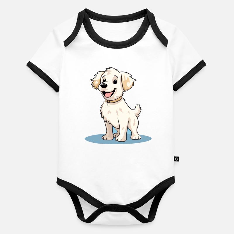 Conception de chien mignon pour les propriétaires de chiens Body Bébé bio contrasté manches courtes