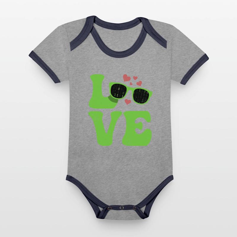 Codierung Coder Programmierer LIEBE Programmierung Baby Bio-Kurzarm-Kontrastbody
