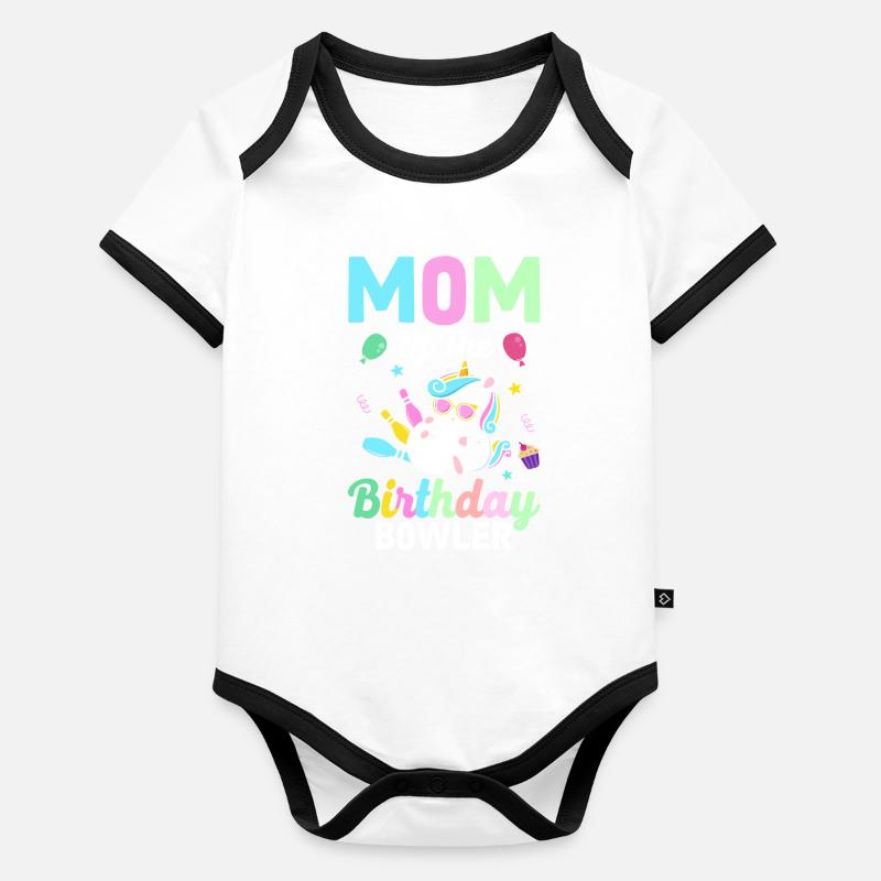 Maman Bowling Body Bébé bio contrasté manches courtes