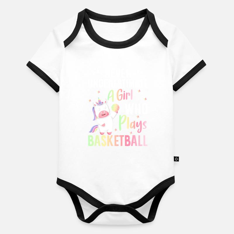 Basketteur Body Bébé bio contrasté manches courtes