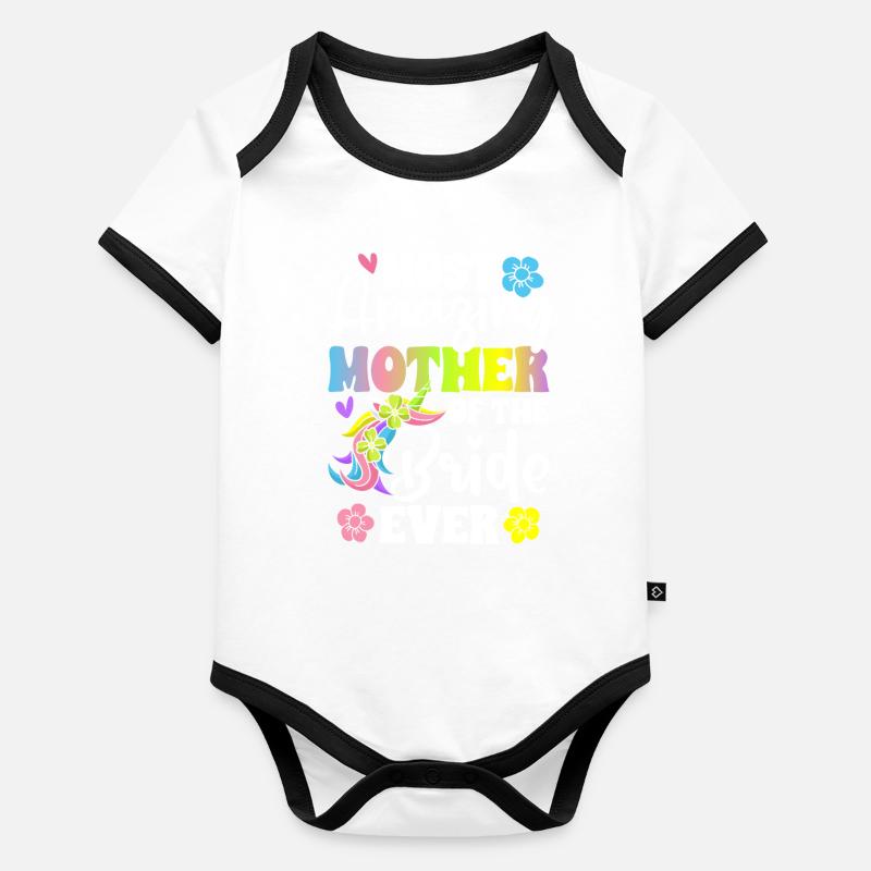 Douche nuptiale de mariage Body Bébé bio contrasté manches courtes
