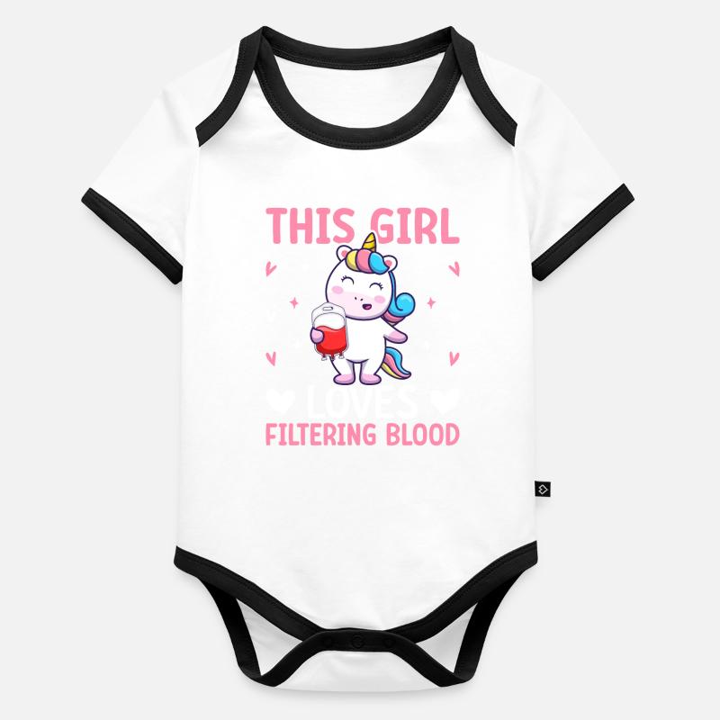 Technicienne en dialyse Girl Tech Body Bébé bio contrasté manches courtes
