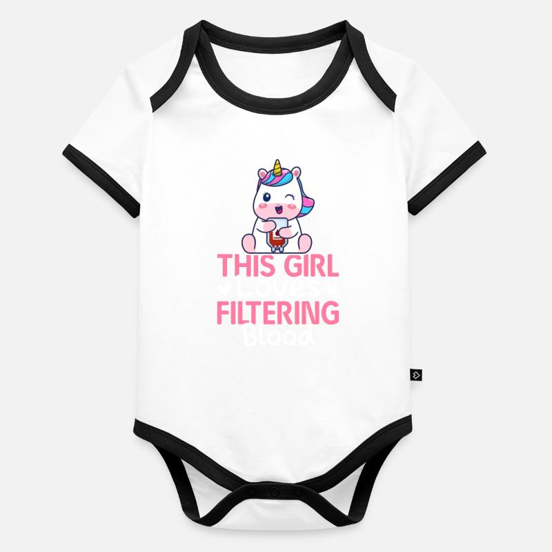 Technicienne en dialyse Girl Tech Body Bébé bio contrasté manches courtes