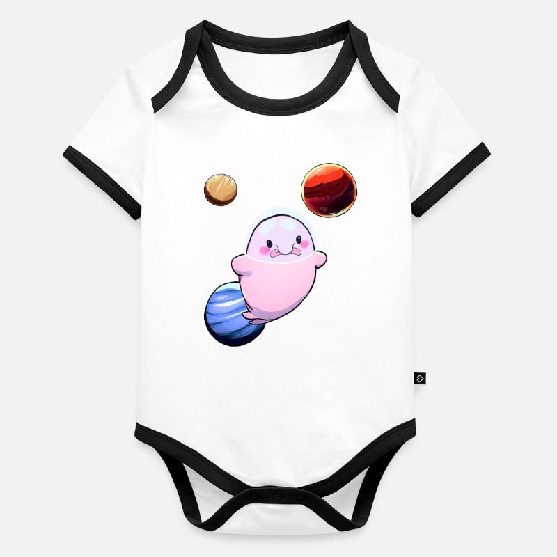 Drôle Blobfish Space Astronaut Planet Body Bébé bio contrasté manches courtes