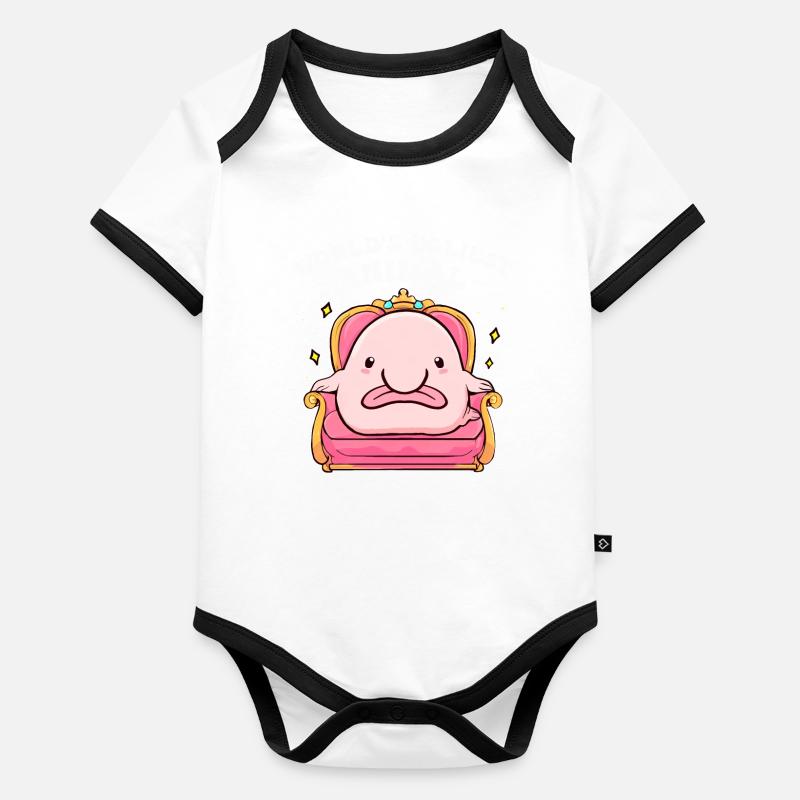 Drôle de poisson blob Body Bébé bio contrasté manches courtes