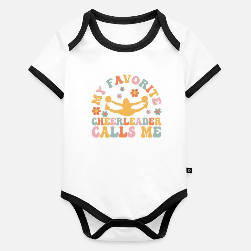 Groovy Cheerleading Baby Bio-Kurzarm-Kontrastbody
