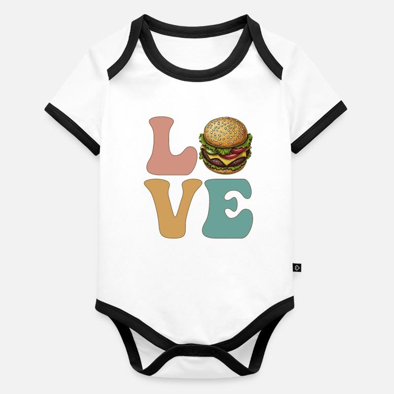 Hamburger Cheeseburger Organic Baby Contrasting Bodysuit
