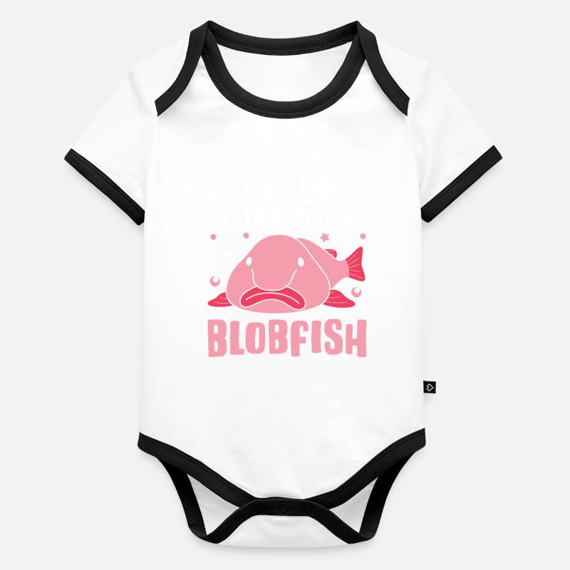 Drôle de créature marine Body Bébé bio contrasté manches courtes