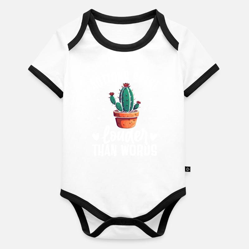 Funny Succulent Cactus Organic Baby Contrasting Bodysuit