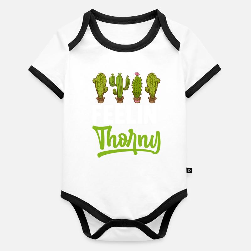 Funny Succulent Cactus Organic Baby Contrasting Bodysuit