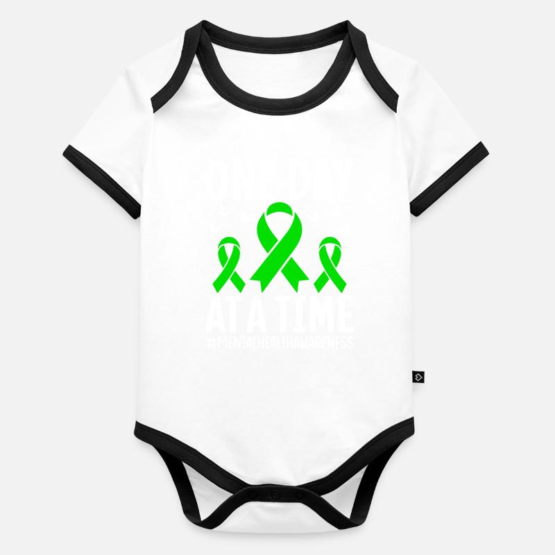 Grünes Band Baby Bio-Kurzarm-Kontrastbody