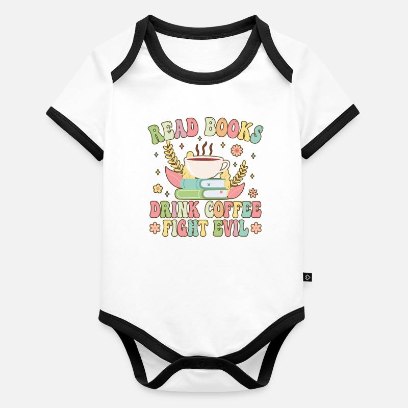Groovy Book Reader Organic Baby Contrasting Bodysuit