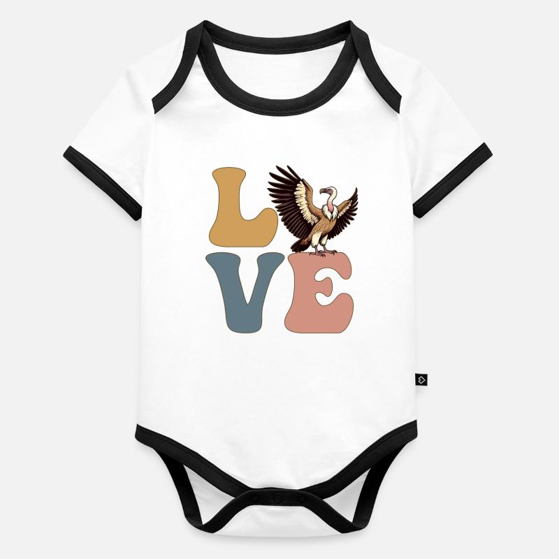 LOVE Vulture Birds Organic Baby Contrasting Bodysuit