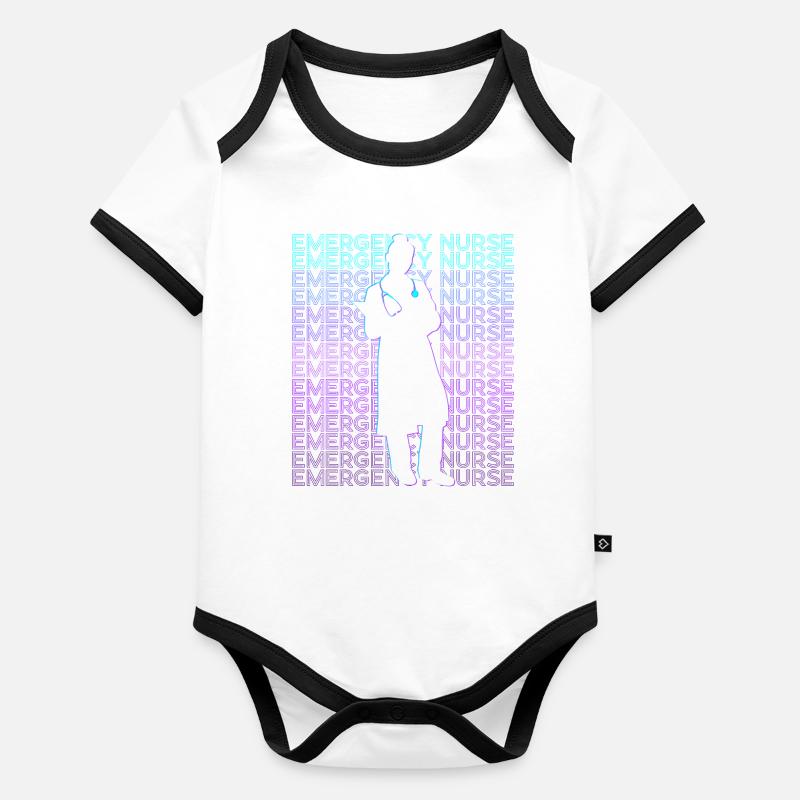 Notfallschwester ER Krankenschwester Retro Baby Bio-Kurzarm-Kontrastbody