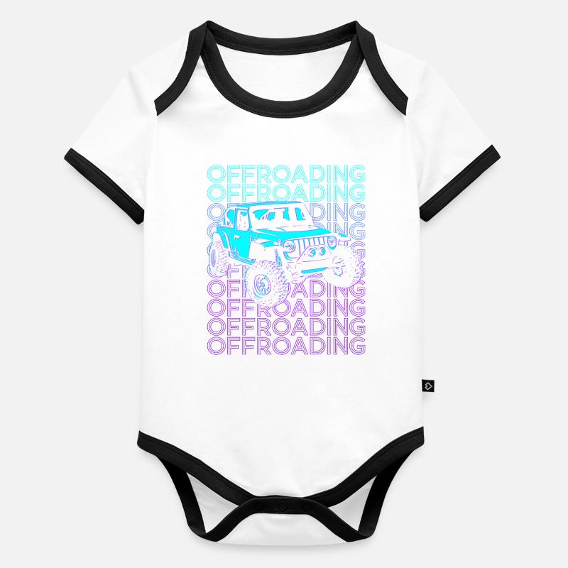 Offroading Off Road Dirt Race ATV Quad Retro Baby Bio-Kurzarm-Kontrastbody