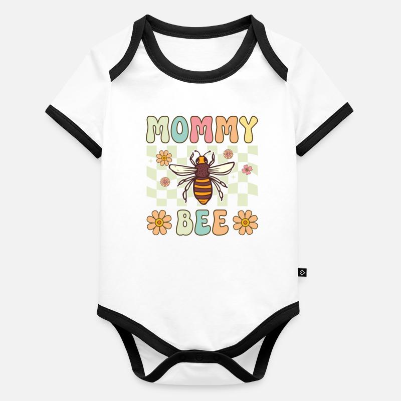 Bienenmama Imkerin Imkerei Mama Baby Bio-Kurzarm-Kontrastbody