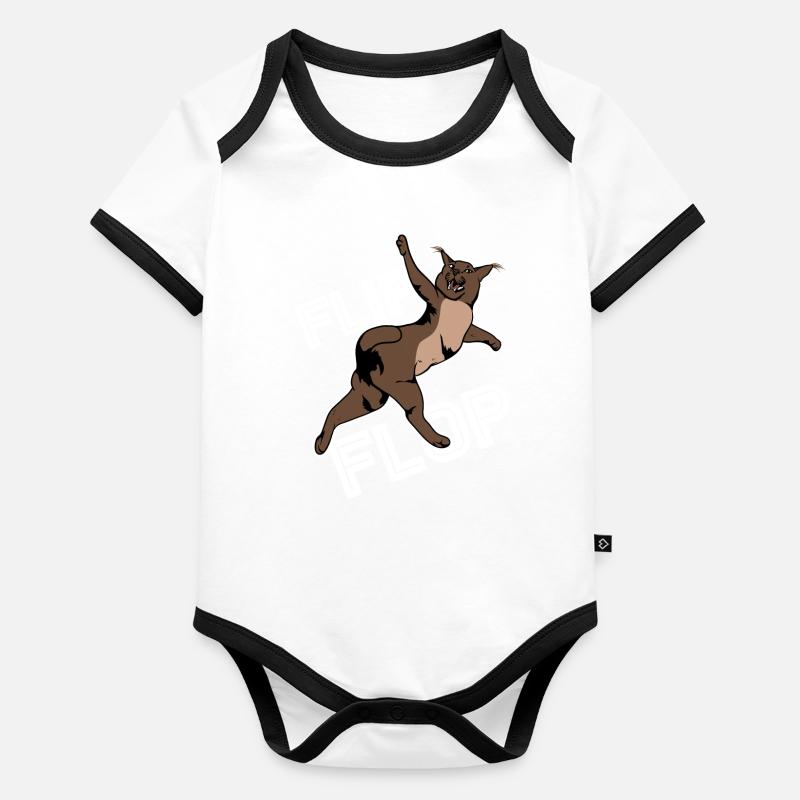 Big Floppa Karakal Cat Meme Organic Baby Contrasting Bodysuit
