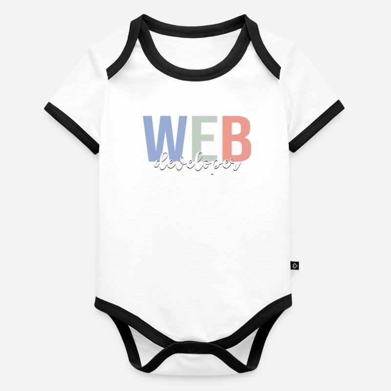 Développeur Web Codage Programmeur Programmation Body Bébé bio contrasté manches courtes