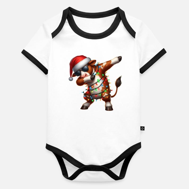 Hereford Cattle Breeder Polka Dot Sunglasses Organic Baby Contrasting Bodysuit