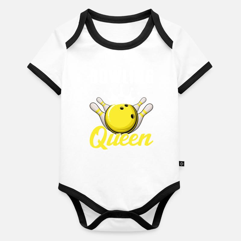 Bowling Queen Bowling Team Body Bébé bio contrasté manches courtes