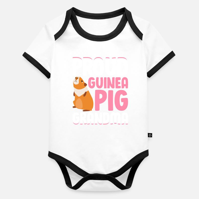 Fière grand-mère cochon d’Inde Body Bébé bio contrasté manches courtes