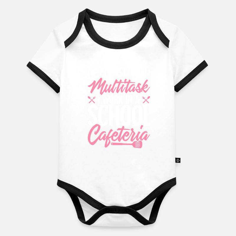 Lunch Lady Cafeteria Worker Multitasking Arbeit Baby Bio-Kurzarm-Kontrastbody