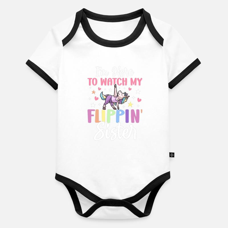 gymnastique sœur roue gymnaste conception pour Body Bébé bio contrasté manches courtes