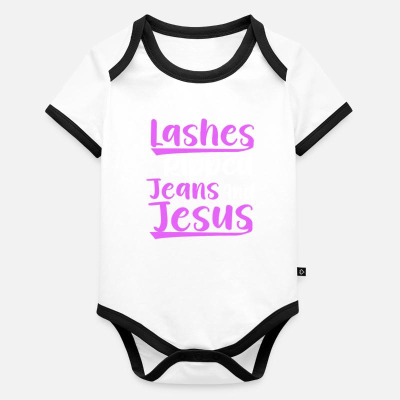 Artiste de cils Eyelash Lover Cils Body Bébé bio contrasté manches courtes