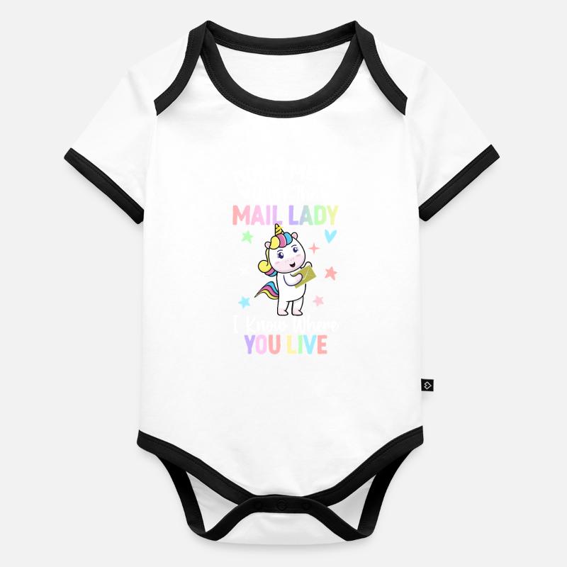 Don't Mess With The Mail Lady Postal Service Girl Organic Baby Contrasting Bodysuit