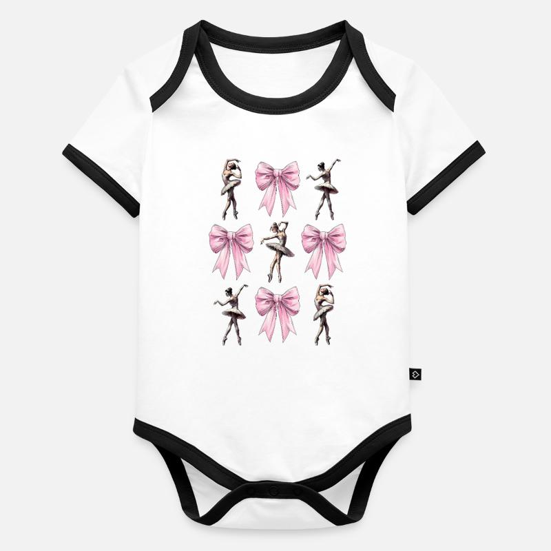 Coquette Bow Ballerine Danse Ballet Danseuse Body Bébé bio contrasté manches courtes