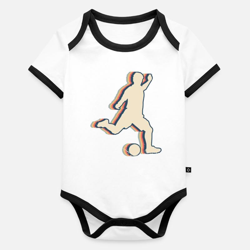 Kickball Player Team Trainer Coach Retro Organic Baby Contrasting Bodysuit