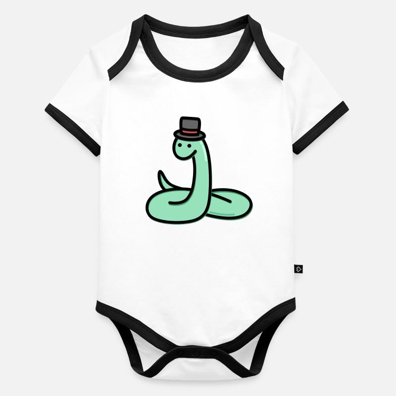 Serpent mignon Body Bébé bio contrasté manches courtes