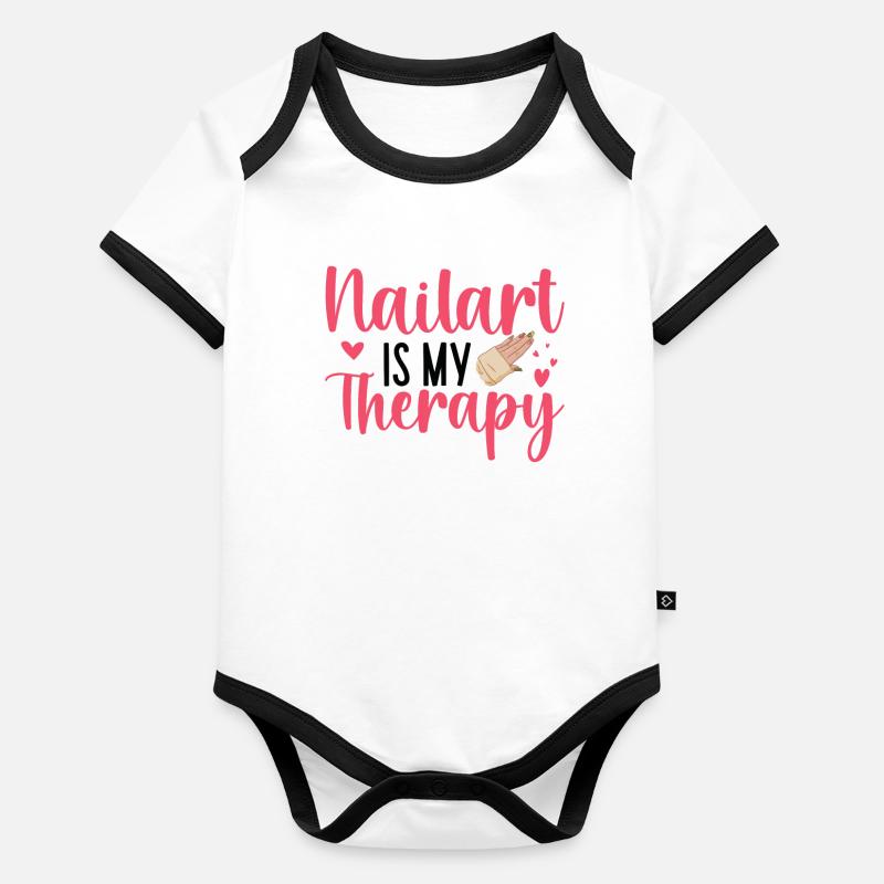 Nail art is my therapy nail technician Organic Baby Contrasting Bodysuit