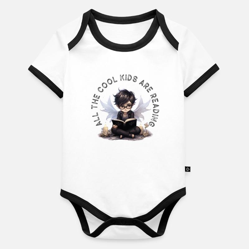 All Cool Kids Read Teachers Organic Baby Contrasting Bodysuit