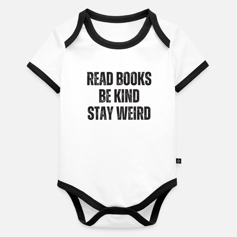 Bücher Lesen Freundlich Sein Seltsam Lehrer Baby Bio-Kurzarm-Kontrastbody