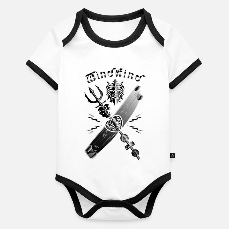 Dieu du kitesurf Body Bébé bio contrasté manches courtes
