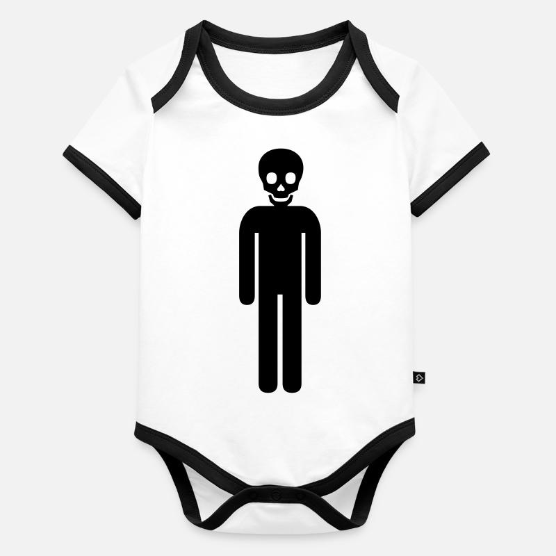figure with skull Body Bébé bio contrasté manches courtes