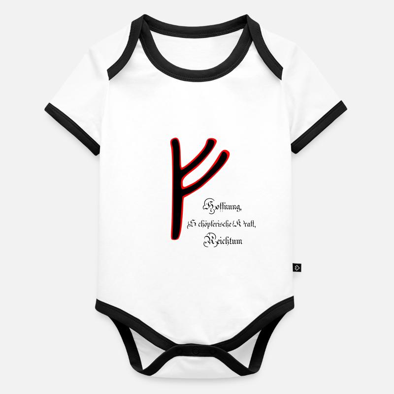 Runa "Fehu" Baby Bio-Kurzarm-Kontrastbody