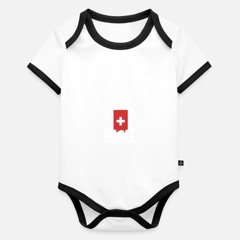 Schweizer Schweiz Baby Bio-Kurzarm-Kontrastbody